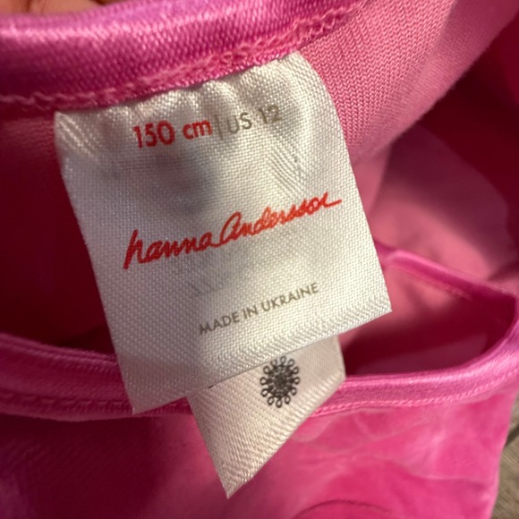 Hanna Andersson Girls Long Sleeve Pink Velour Twirl Dress Holiday Size 12 - Picture 12 of 14